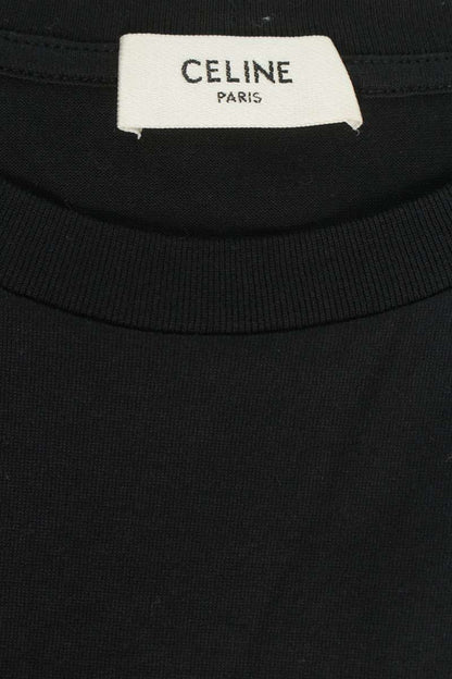 CELINE Crack Logo Print Cotton T-Shirt Multi Size XL