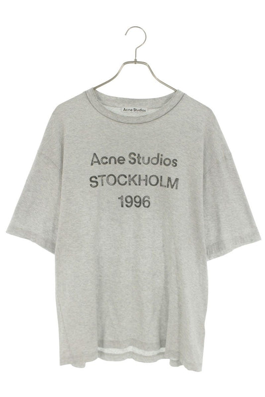 ACNE STUDIOS Front Logo Cotton T-Shirt Gray Size M