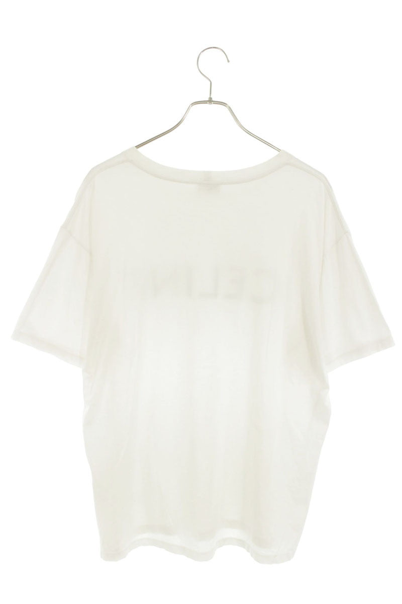 CELINE Logo Print Loose Fit Cotton T-Shirt White Size S