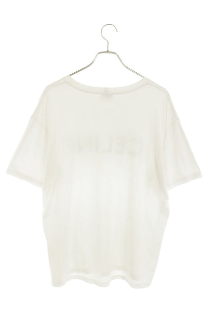 CELINE Logo Print Loose Fit Cotton T-Shirt White Size S