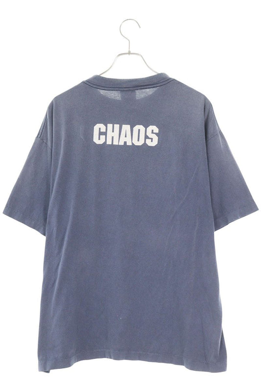 SAINT MICHAEL 26SS Vintage Logo Print T-Shirt Navy Size L