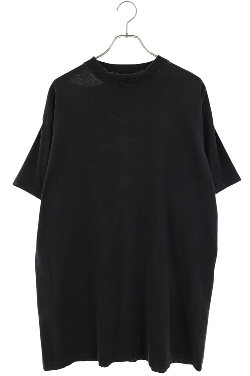 BALENCIAGA 25SS Damaged Back Logo T-Shirt Black Size 1