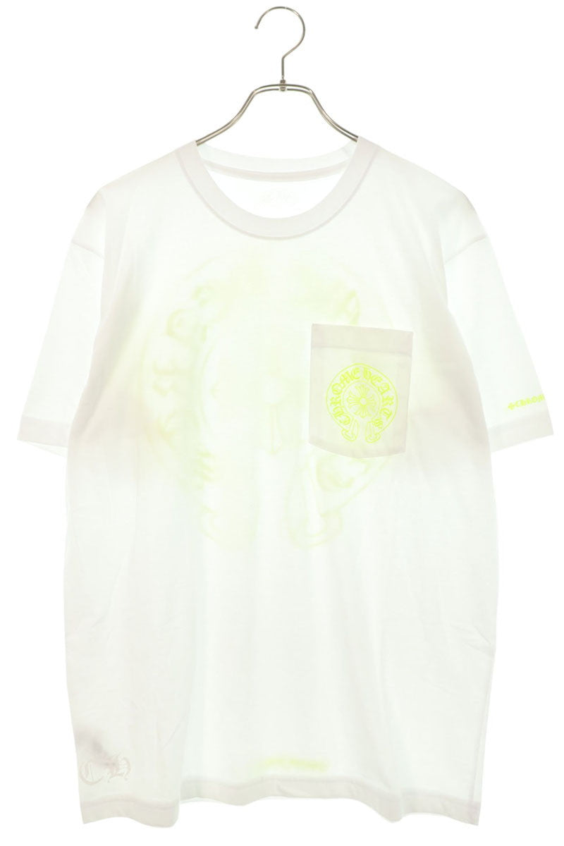 Chrome Hearts Horseshoe Tee White Yellow Back Print Size L