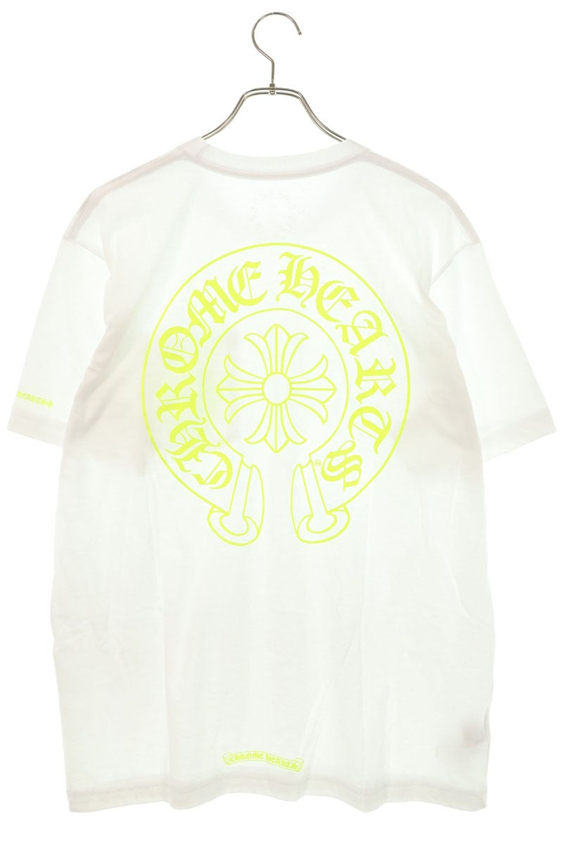Chrome Hearts Horseshoe Tee White Yellow Back Print Size L