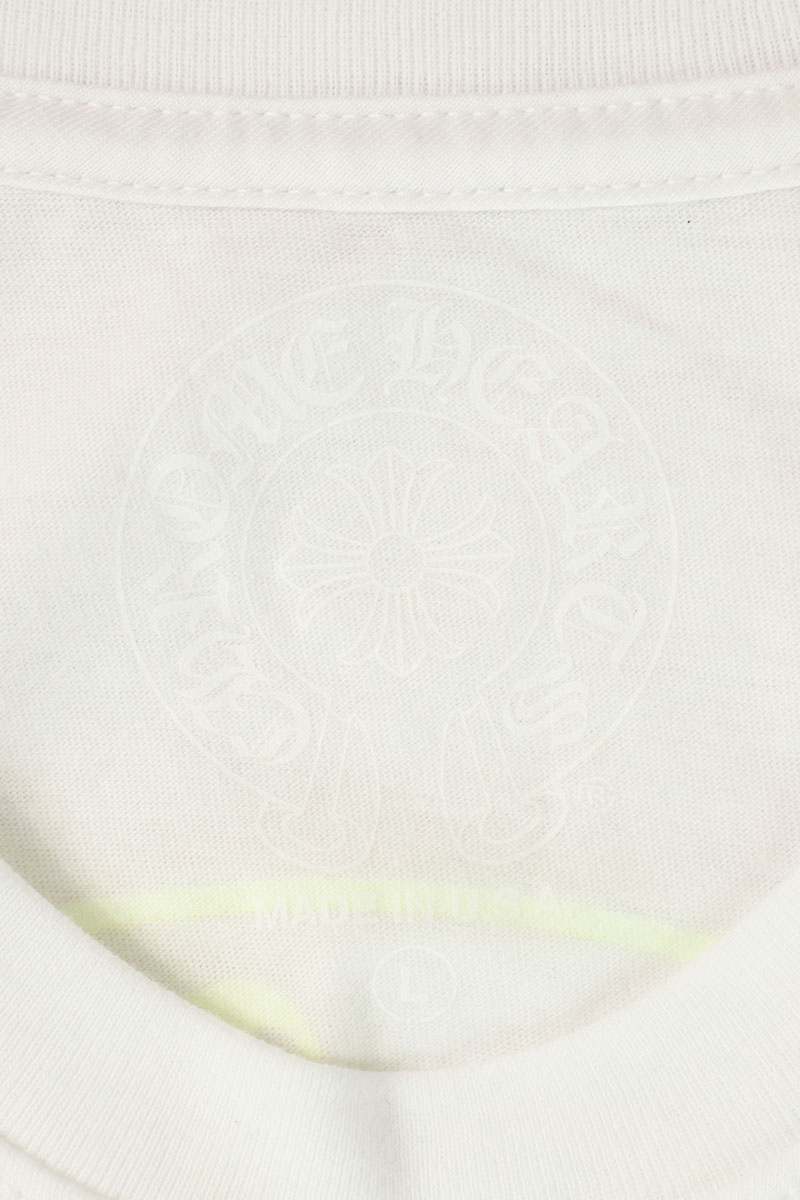 Chrome Hearts Horseshoe Tee White Yellow Back Print Size L