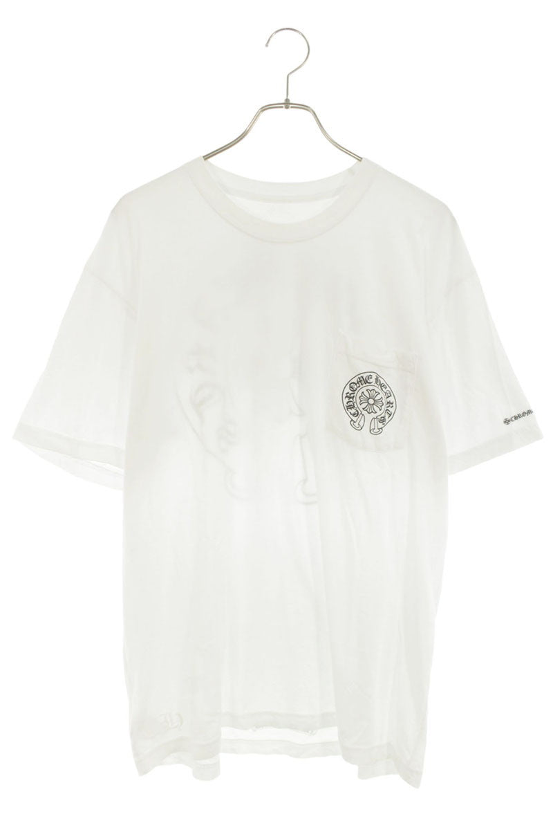 Chrome Hearts Back Horseshoe Print Tee Wht/Blk Size XL