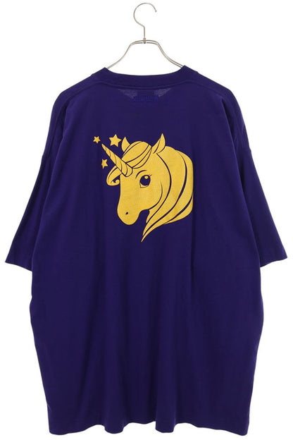 VETEMENTS Purple/Yellow Cotton Unicorn Print T-shirt Size S