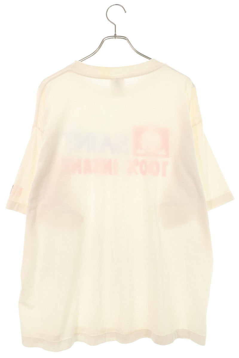 SAINT MICHAEL 25SS White Cotton INSANE Print T-shirt Size XL