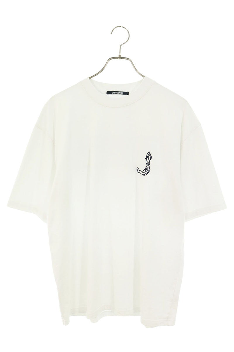 JACQUEMUS Logo Print Cotton T-Shirt White Size L