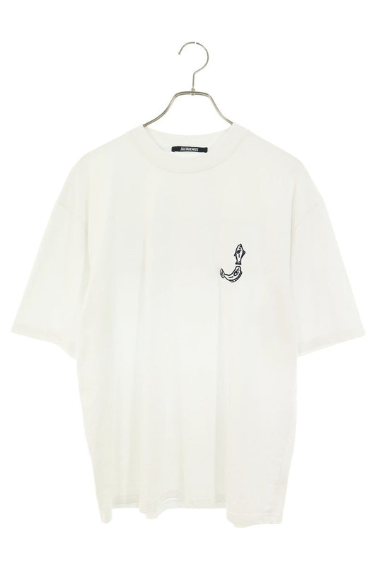 JACQUEMUS Logo Print Cotton T-Shirt White Size L