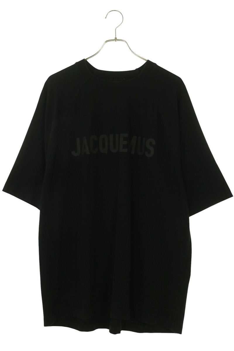 JACQUEMUS Rubber Logo Oversized T-Shirt Black Size L