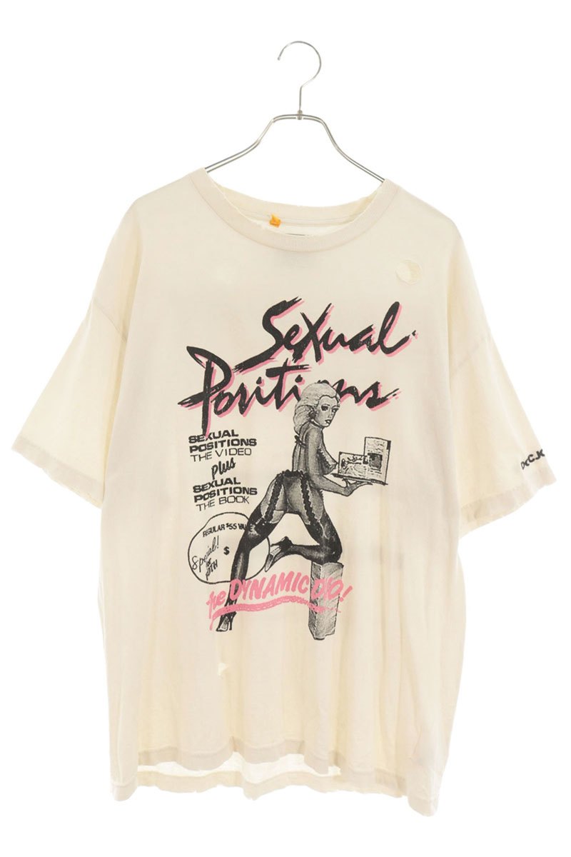 GALLERY DEPT Distressed Print T-Shirt White Size L