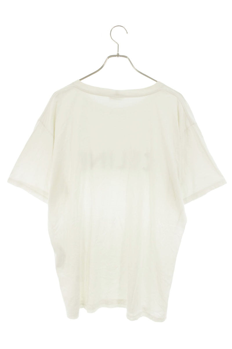 CELINE Logo Print Cotton T-Shirt White Size L