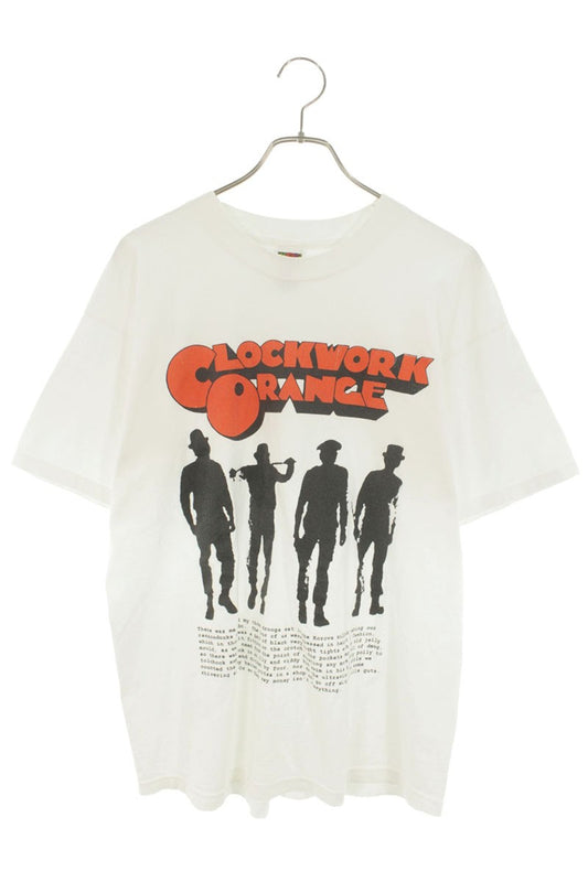 VINTAGE Clockwork Orange Print Cotton T-Shirt White Size L