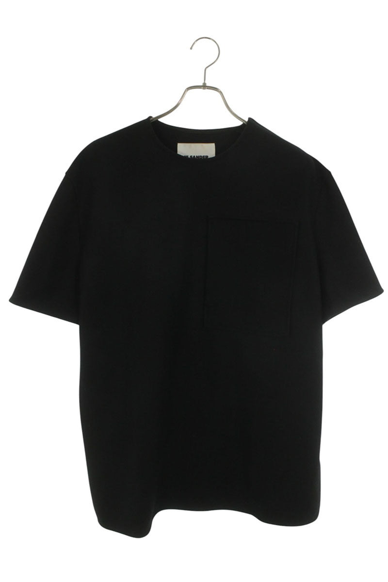 JILSANDER 23AW Black Wool Patch Pocket Zip T-shirt Size 46