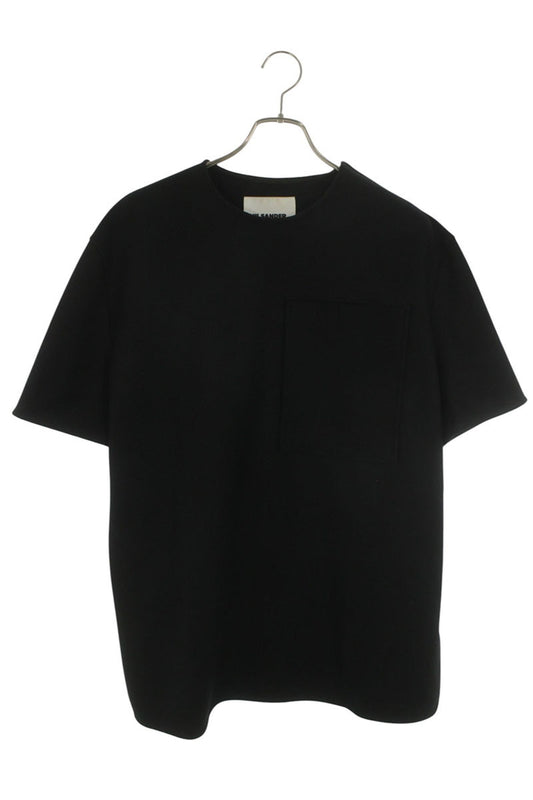 JILSANDER 23AW Black Wool Patch Pocket Zip T-shirt Size 46