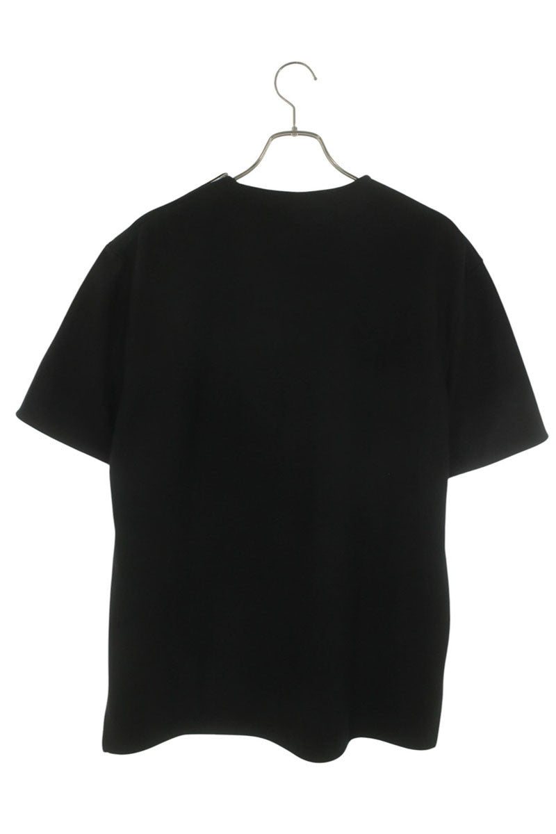 JILSANDER 23AW Black Wool Patch Pocket Zip T-shirt Size 46