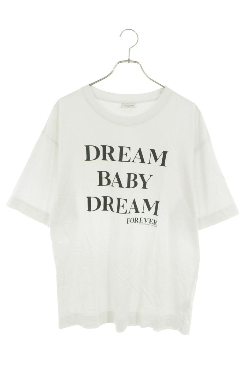 DRIES VAN NOTEN White Letter Print Cotton Tee Size L
