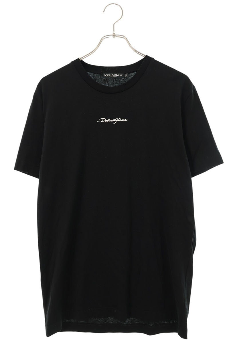 DOLCE & GABBANA Black Logo Embroidered T-Shirt Size L