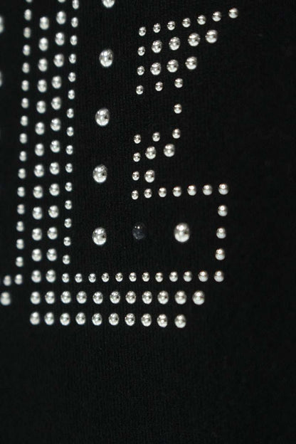 CELINE Black Stud Logo Loose Fit T-Shirt Size XS