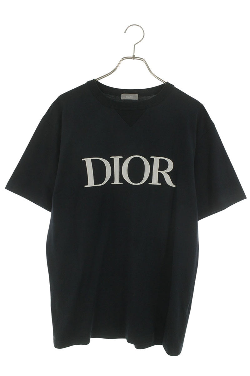 DIOR Black Logo Embroidered Crewneck T-Shirt Size M