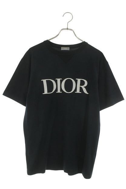 DIOR Black Logo Embroidered Crewneck T-Shirt Size M