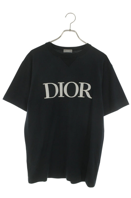 DIOR Black Logo Embroidered Crewneck T-Shirt Size M