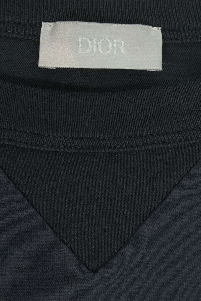 DIOR Black Logo Embroidered Crewneck T-Shirt Size M