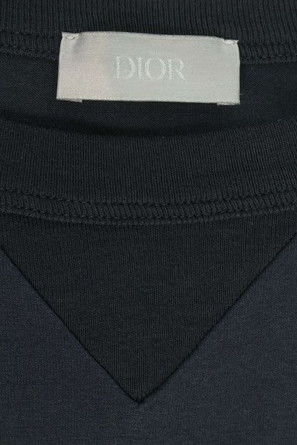 DIOR Black Logo Embroidered Crewneck T-Shirt Size M