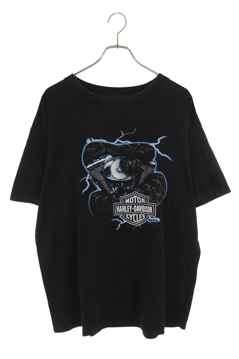 Harley-Davidson Snake Print T-Shirt Black Size XL