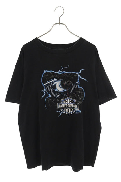 Harley-Davidson Snake Print T-Shirt Black Size XL