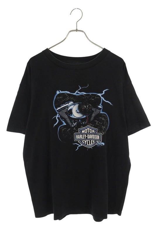 Harley-Davidson Snake Print T-Shirt Black Size XL