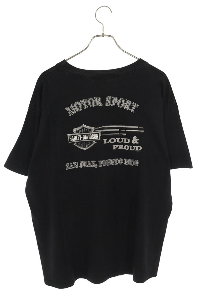 Harley-Davidson Snake Print T-Shirt Black Size XL