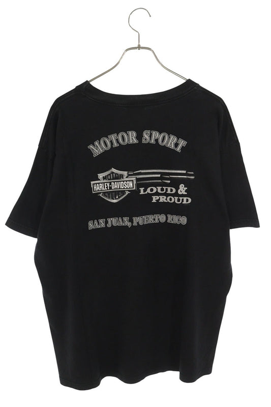 Harley-Davidson Snake Print T-Shirt Black Size XL
