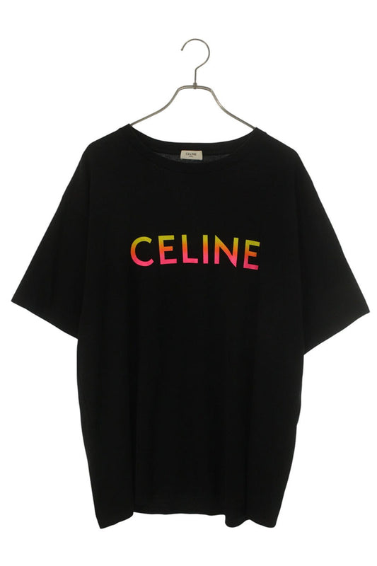 CELINE Gradient Logo Print T-Shirt Black Size XL