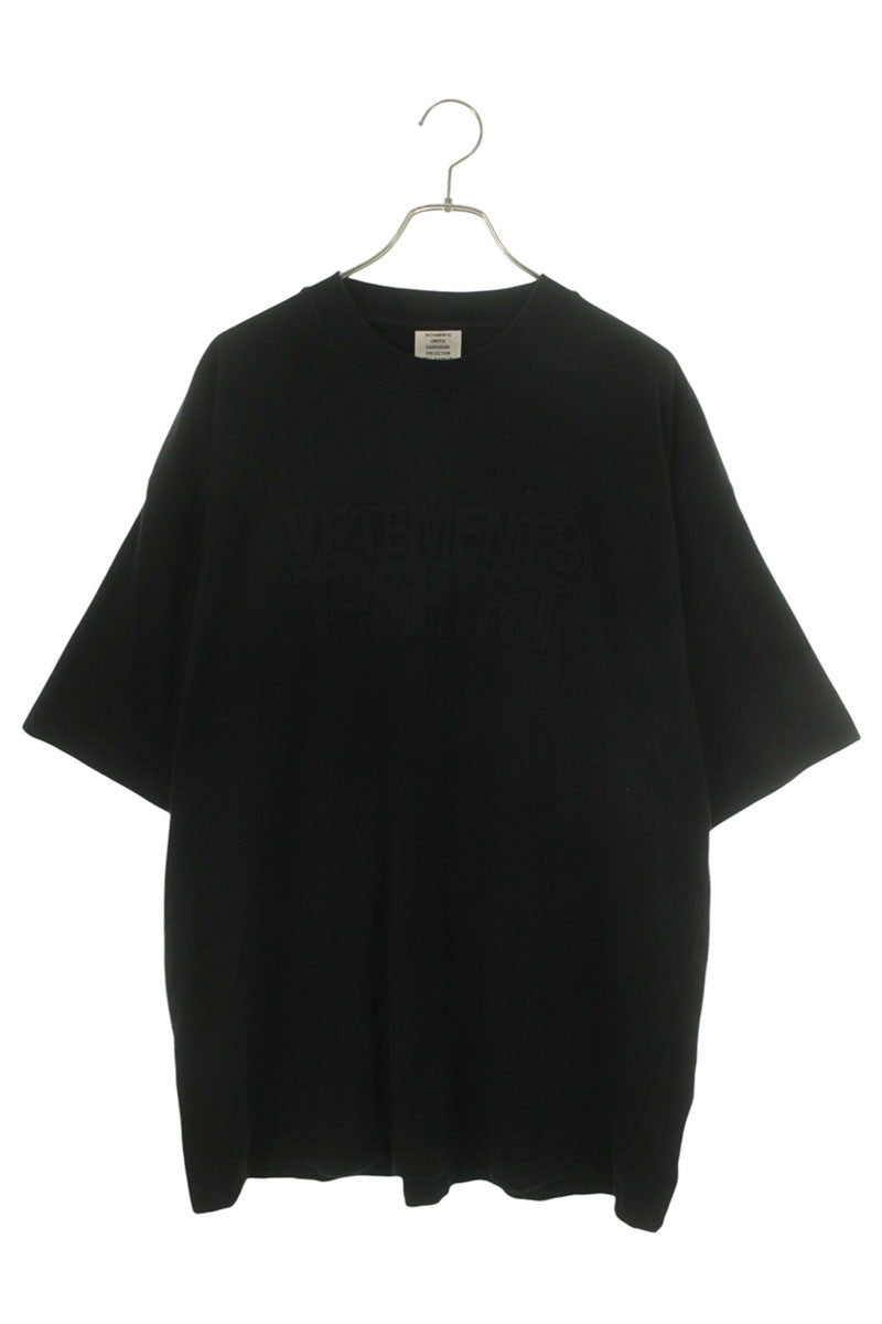VETEMENTS Black Embossed Logo Oversized T-Shirt Size S