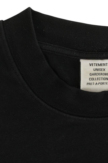 VETEMENTS Black Embossed Logo Oversized T-Shirt Size S