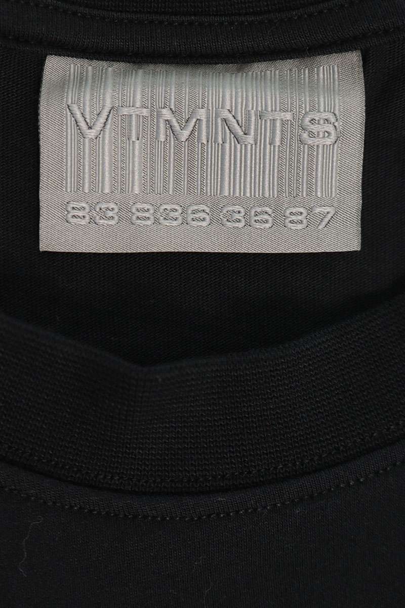 VTMNTS 22SS Barcode Logo Print T-Shirt Black Size L