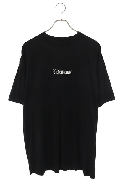 VETEMENTS Logo Embroidered Crewneck T-Shirt Black Size S
