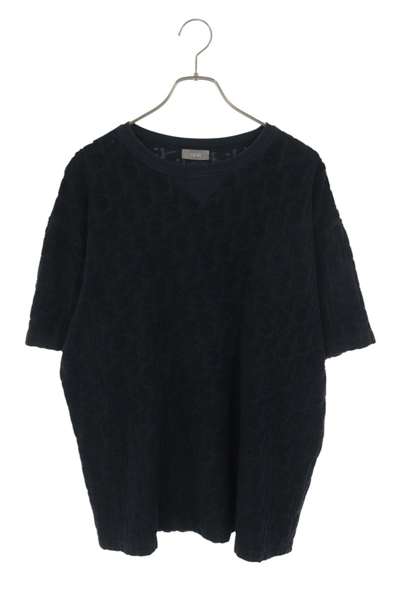 DIOR Oblique Jacquard Terry T-Shirt Navy Size L