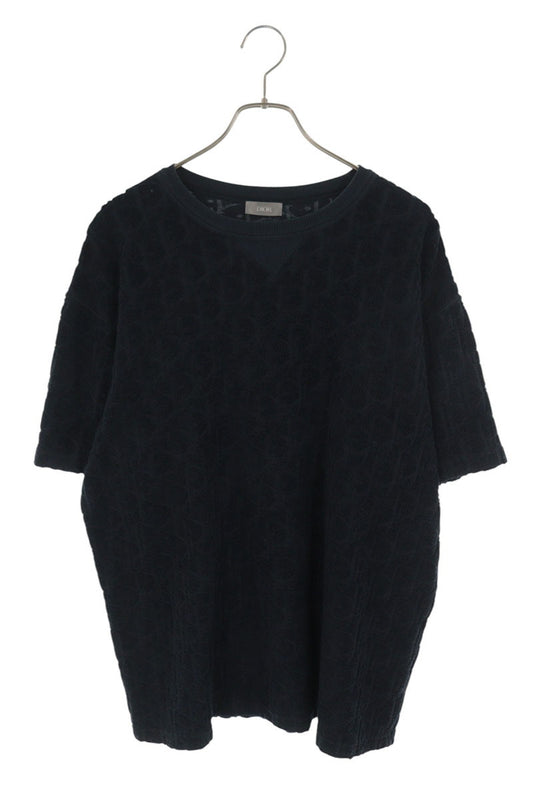DIOR Oblique Jacquard Terry T-Shirt Navy Size L