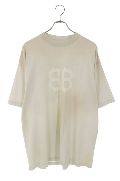 BALENCIAGA 23SS Distressed BB Logo T-Shirt Size S