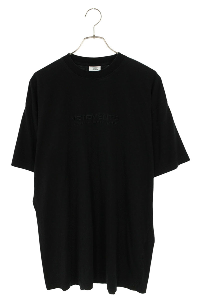 VETEMENTS 21SS Haute Couture Logo T-Shirt Black Size XS