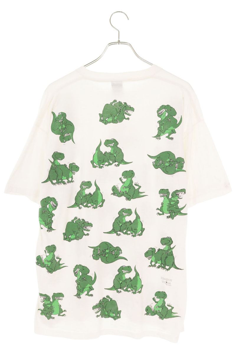 VINTAGE Dinosaur All-Over Print T-Shirt Multi Size L