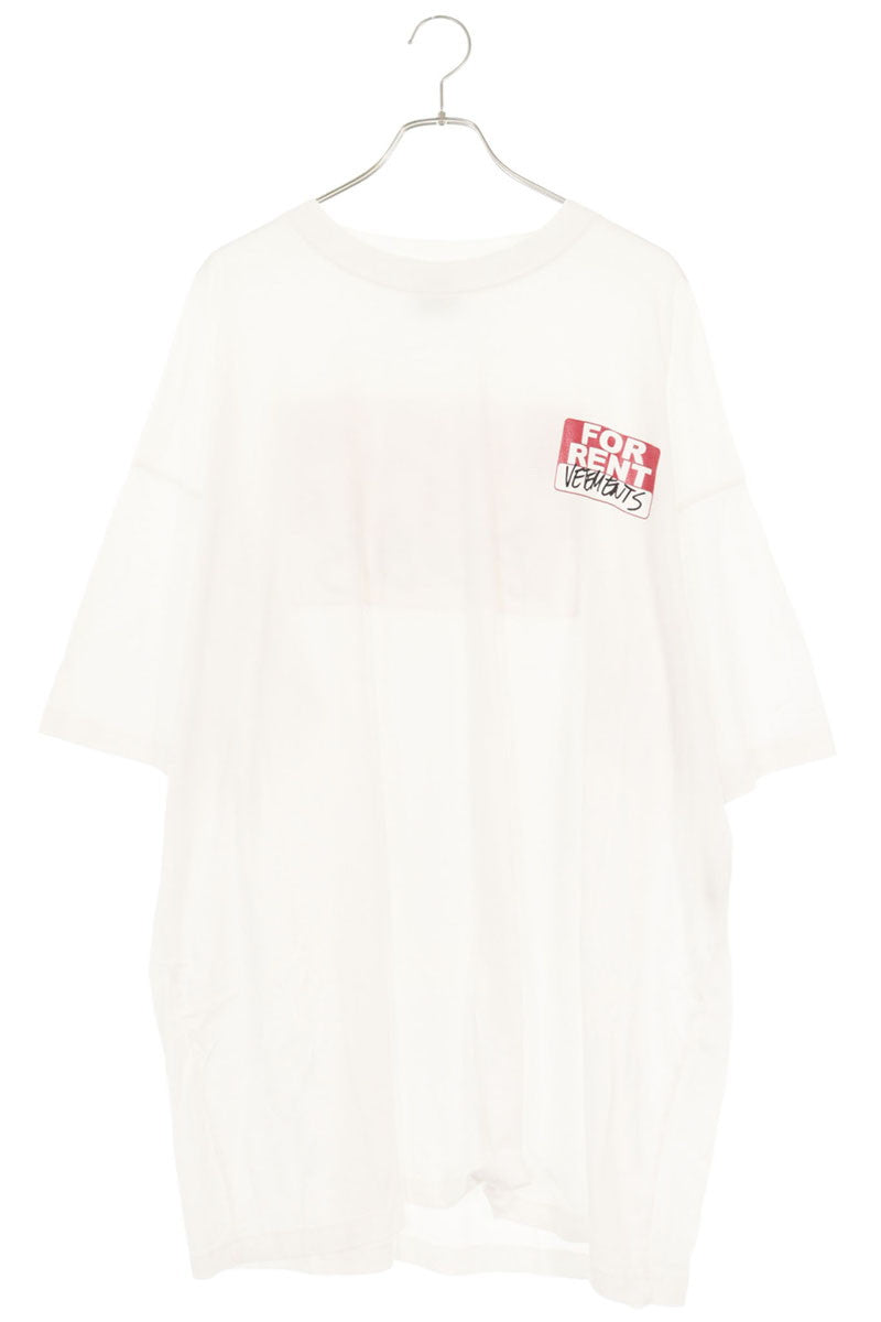 VETEMENTS White FOR RENT Print Oversized Tee Size M