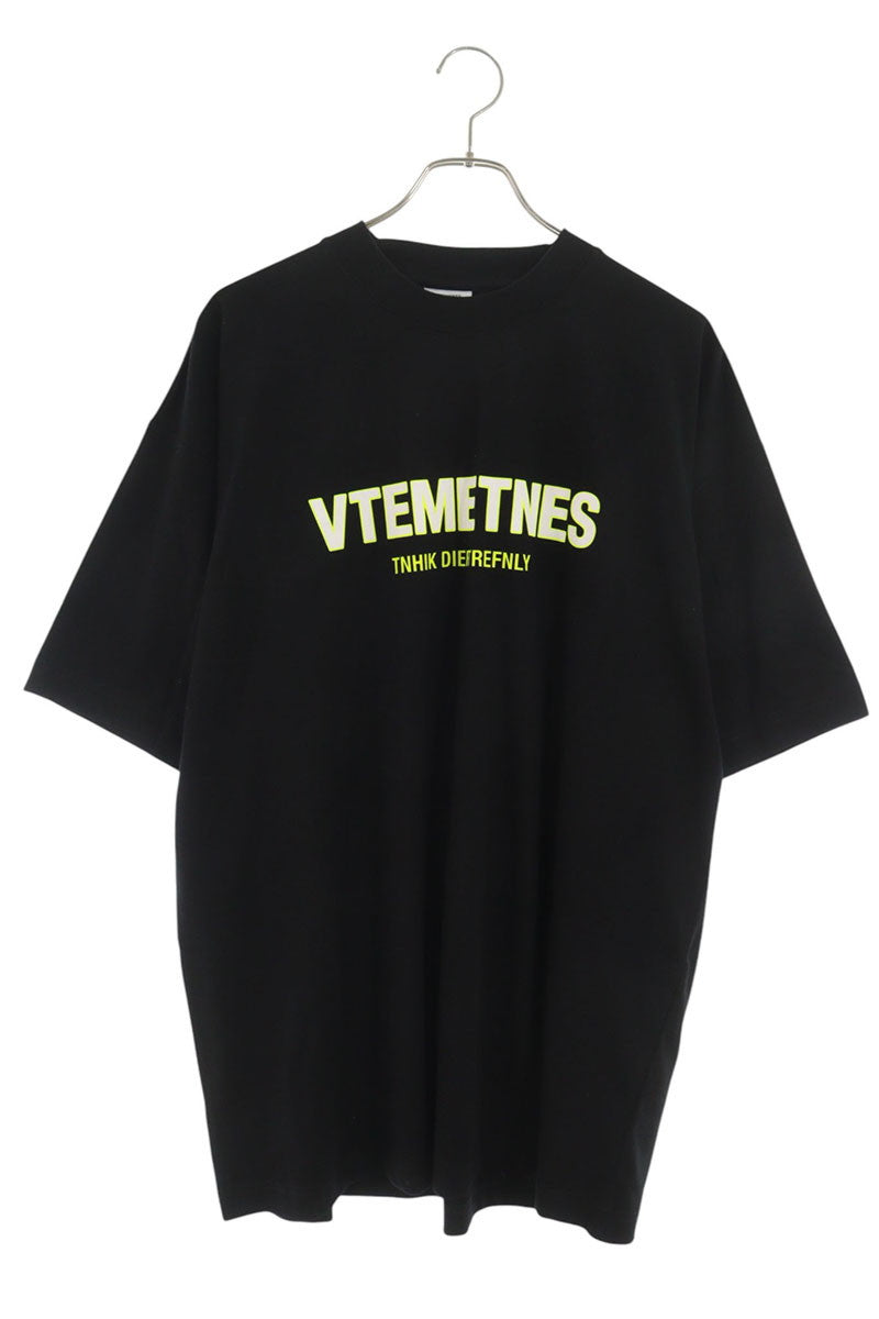 VETEMENTS Front Logo Print T-Shirt Black Size XS