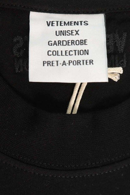 VETEMENTS Front Logo Print T-Shirt Black Size XS