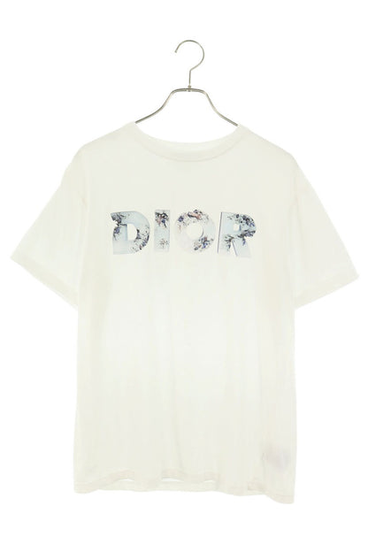DIOR Double Name Logo Print T-Shirt White Size S