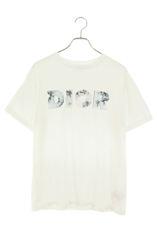 DIOR Double Name Logo Print T-Shirt White Size S