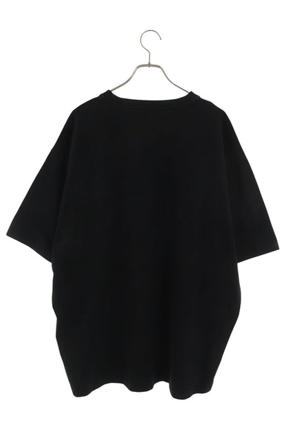 PRADA Triangle Logo Brooch Cotton T-Shirt Black Size L